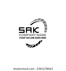 Diseño vectorial del logotipo de la letra SAK, logotipo sencillo y moderno de SAK. Diseño de alfabeto lujoso de SAK  