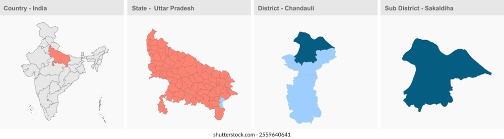 Sakaldiha map, Chandauli District, Uttar Pradesh State, Republic of India, Government of  Uttar Pradesh, Indian territory, Eastern India, politics, village, tourism