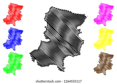 Sakarya (Provinces of the Republic of Turkey) map vector illustration, scribble sketch Sakarya ili map