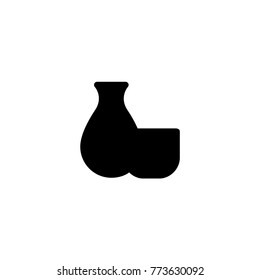sake bottle and cup icon. sign design