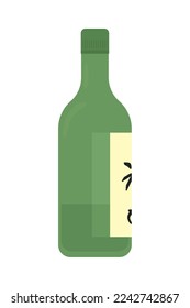icono de botella de sake sobre fondo blanco