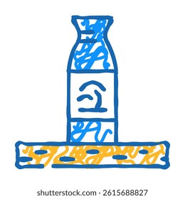 sake bottle japanese food doodle icon sketch vector. sake bottle japanese food sign. isolated symbol illustration