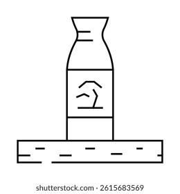 sake bottle japanese food line icon vector. sake bottle japanese food sign. isolated contour symbol black illustration