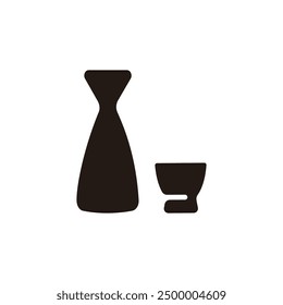 Sake icon. Flat silhouette version.