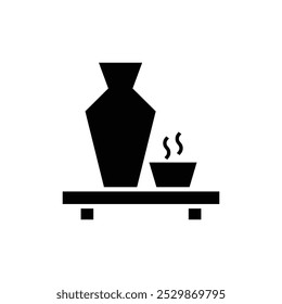 Sake icon on white background. Eps 10.