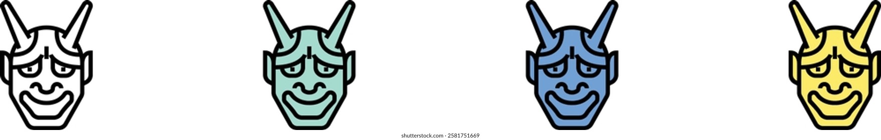 sake icon. Outline, Green, Blue and Yellow Style Design Isolated On White Background