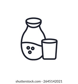 sake icons isolated on White Background. Flat style design

