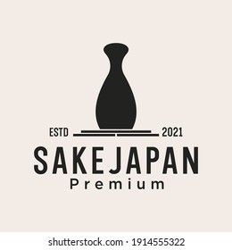Sake japan logo design, bar and restaurant logo, flat style isolated on white background, symbol, icon.