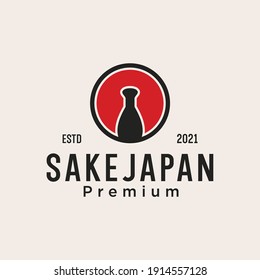 Sake japan logo design, bar and restaurant logo, flat style isolated on white background, symbol, icon.