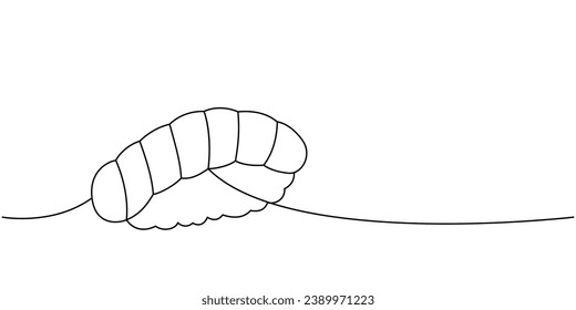 Sake nigiri sushi, toro sushi one line continuous drawing. Japanese cuisine, traditional food continuous one line illustration.