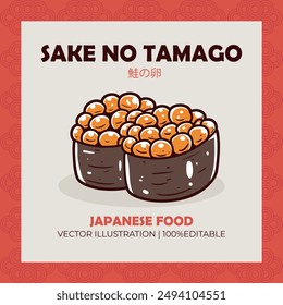 Sake no tamago Ilustración vectorial de comida japonesa