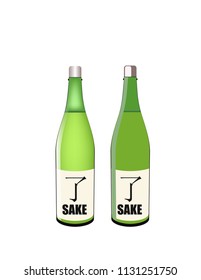 Sake on white background