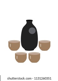 Sake on white background