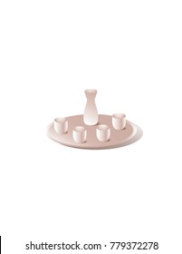 Sake on a white background