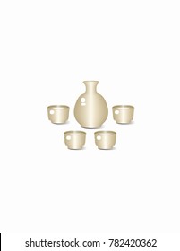 Sake on a white background