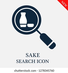 Sake search icon. Editable Sake search icon for web or mobile.