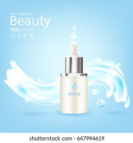 Sake Serum Vector Background Concept Skin Care Cosmetic.