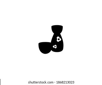 Sake vector icon. Isolated sake illustration