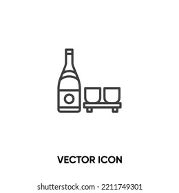 Sake vector icon. Modern, simple flat vector illustration for website or mobile app.Japanese drink or sake bottle symbol, logo illustration. Pixel perfect vector graphics