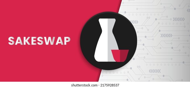 SakeSwap crypto currency coin technology vector illustration banner