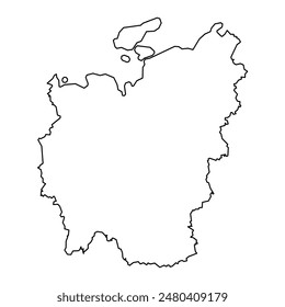 Sakha map, administrative division of Russia. Vector illustration.