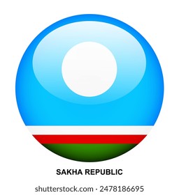 SAKHA REPUBLIC flag button on white background