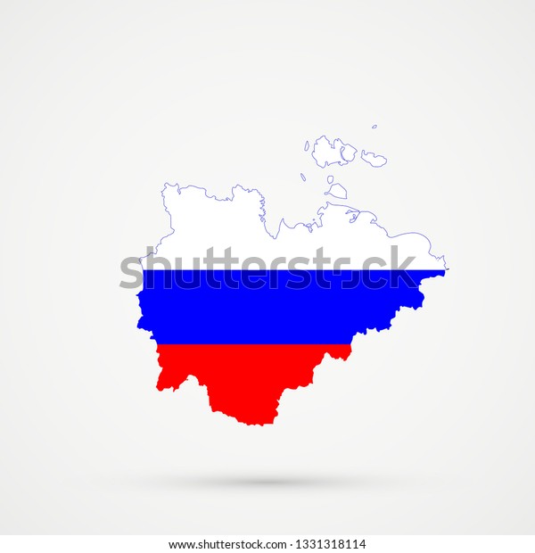 Sakha Republic Map Russia Flag Colors Stock Vector Royalty Free 1331318114