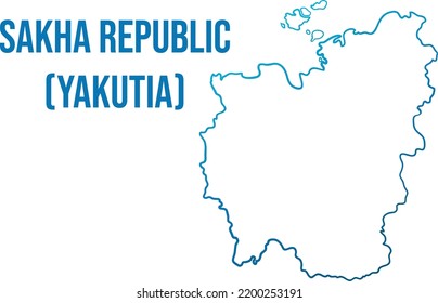 Sakha Republic outline blue gradient map