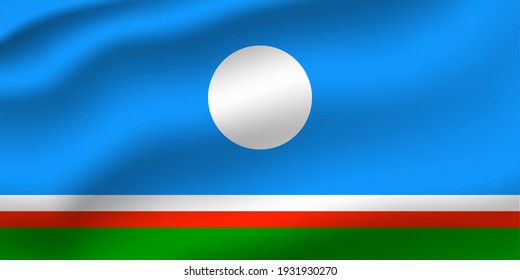 Sakha republic waving flag vector editable