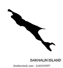 Sakhalin island in the vector.