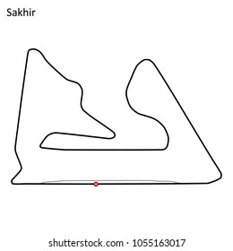 Sakhir grand prix race track. circuit for motorsport and autosport. Vector illustration.