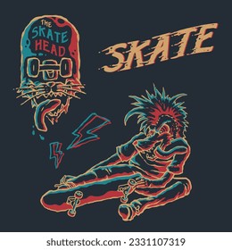 Sakte Head-Logo, gut für Tees-Design und Logo