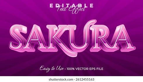 Sakura 3d logo template editable text effect style