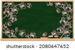 Sakura, admission, graduation blackboard illustration