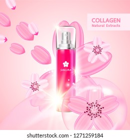 Sakura beauty product vector.