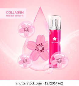 Sakura Beauty product vector.