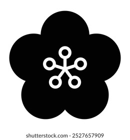 Sakura black icon. vector illustration.