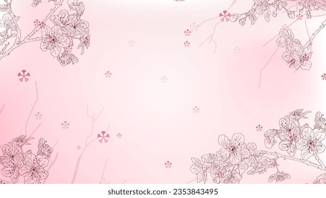 Sakura Blossom Background japanese flower premium vector