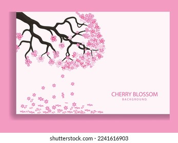 Sakura blossom branch. Falling petals, flowers. Isolated flying realistic Japanese pink cherry or apricot floral elements fall down vector background. Cherry blossom branch, flower petal illustration