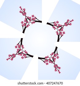 Sakura  blossom cherry mirror cross frame