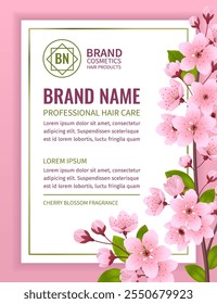 Sakura blossom flyer in realistic style