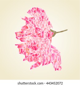 Sakura blossom  polygons abstract vector illustration