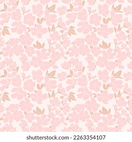 Sakura blüht. Nahtlose Vektorgrafik mit Kirschblumen.