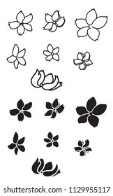 Vector Tropical Flowers Frangipani Plumeria On Stock Vector (Royalty ...