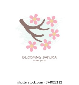   Sakura blossoms vector illustration.  All objects are conveniently grouped and easily editable