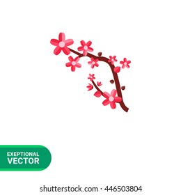 Sakura branch flat icon