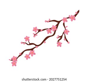 sakura branch with flowers design