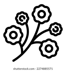 Sakura Zweig Symbol Umriss Vektor. Tempelstadt. Zugtokyo