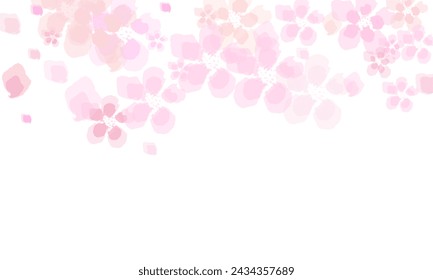 Sakura branch in springtime with falling petals and blurred transparent elements  Pink petals png. Petals for Valentine's Day, Mother's Day, March 8.