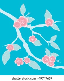 Sakura branch. Vector illustration.